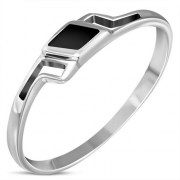 Black Onyx Silver Ring, r474